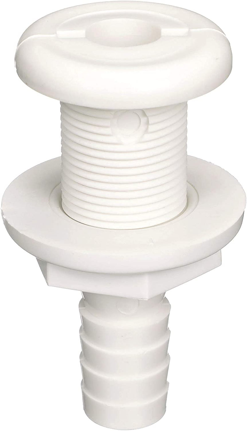 5/8" I.D. Attwood Marine White Thermoplastic Resin Thru-Hull Connector Fitting