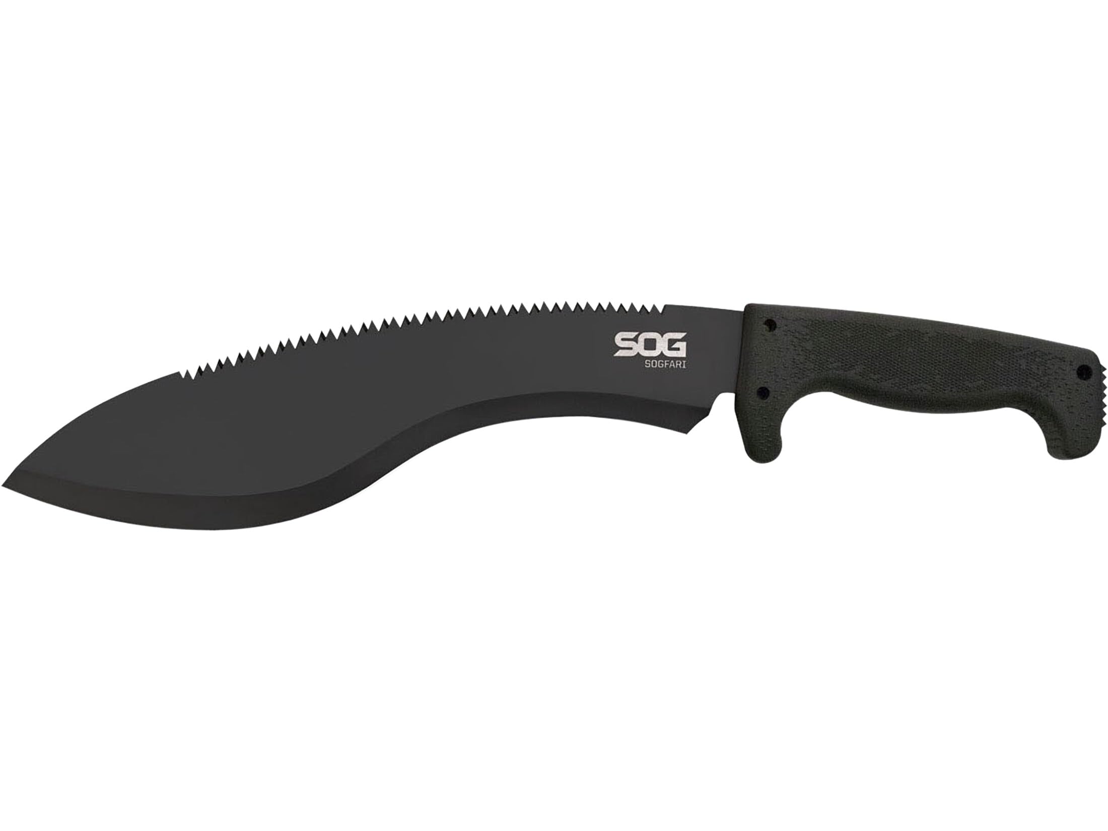 SOG Kukri Sogfari 13" Stainless Steel Survival Machete Knife | Saw on the Back of the Blade, Textured Handle, Nylon Sheath
