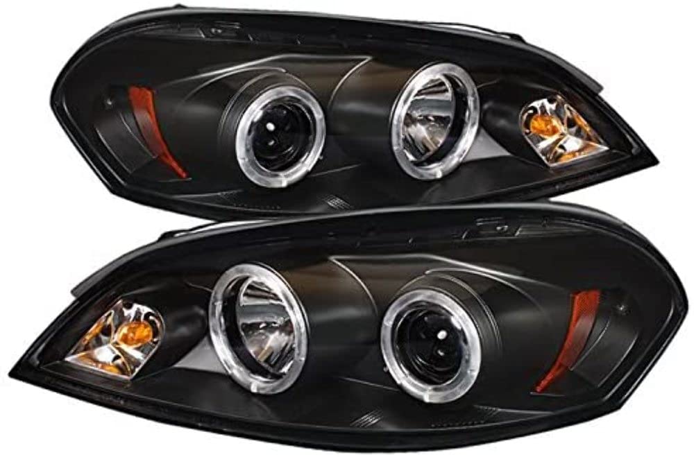 LED Halo Spyder Auto Projector Headlights Black/Clear 5031716