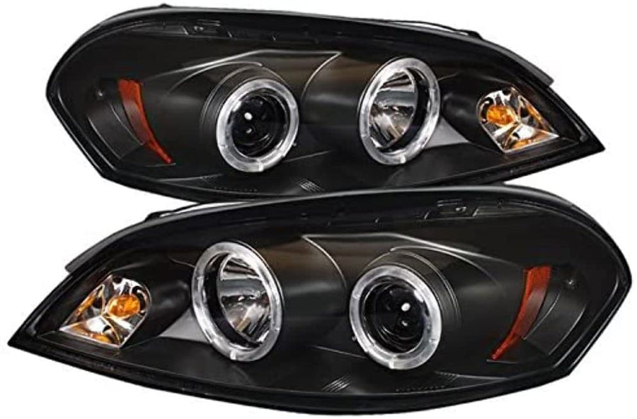 LED Halo Spyder Auto Projector Headlights Black/Clear 5031716