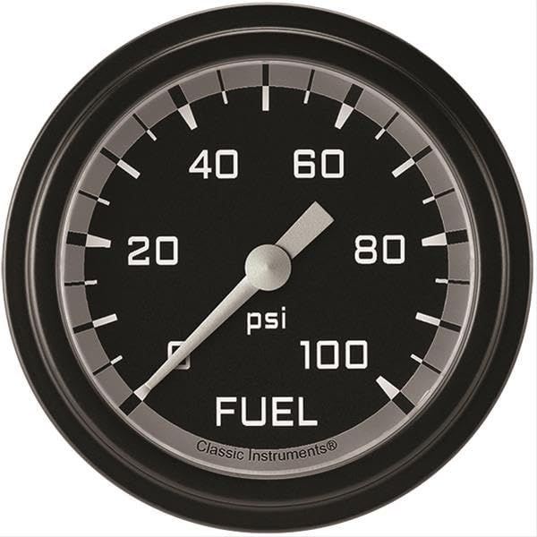 AX346GBLF Classic Instruments Gray 2-5/8" Fuel Pressure Gauge, AutoCross 100 psi