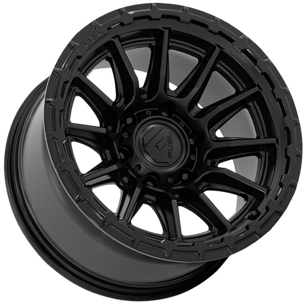FUEL OFF-ROAD 17X9 FC866 PISTON 6X5.5 4.53-12mm BLACKOUT W/GLOSS BLACK LIP - FC866MX17906812N