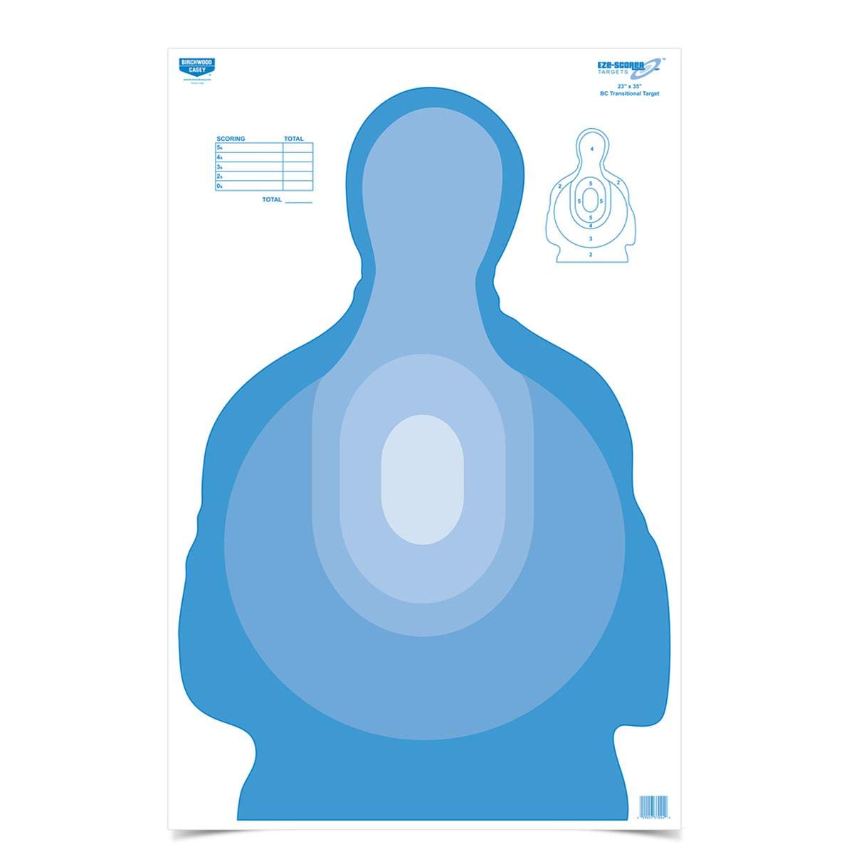Eze-Scorer Birchwood Casey Transitional Blue Paper Target (Per 100), 23 x 35-Inch