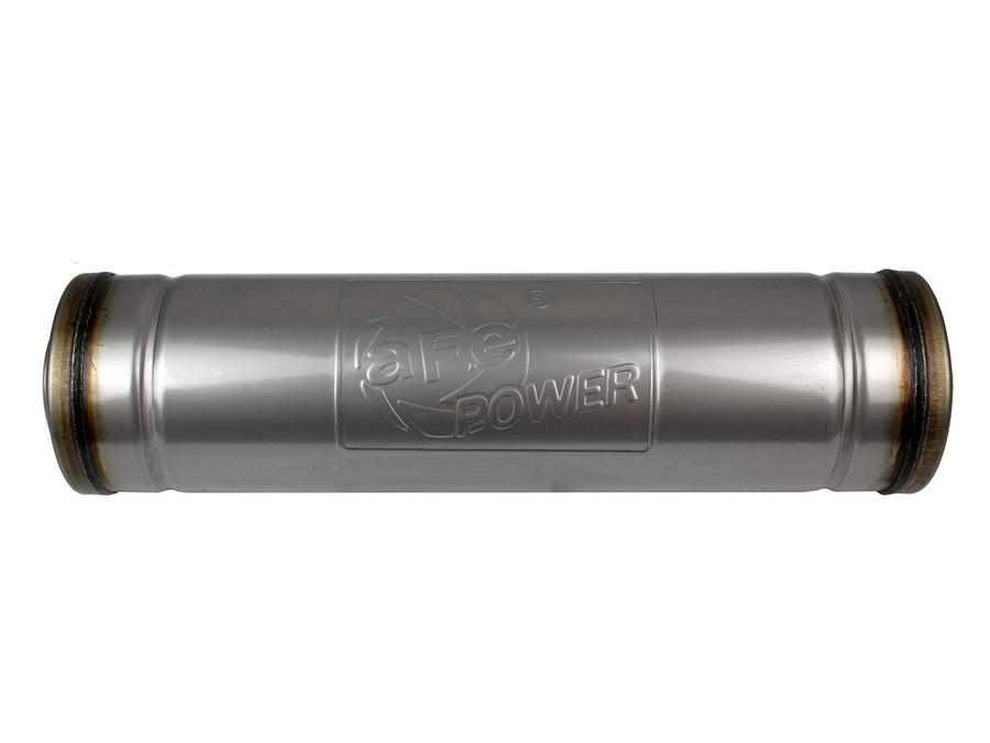 MACH Force-Xp Muffler aFe Power, 2-1/2" Inlet/Outlet, Center/Center, 5" x 18" Round Body