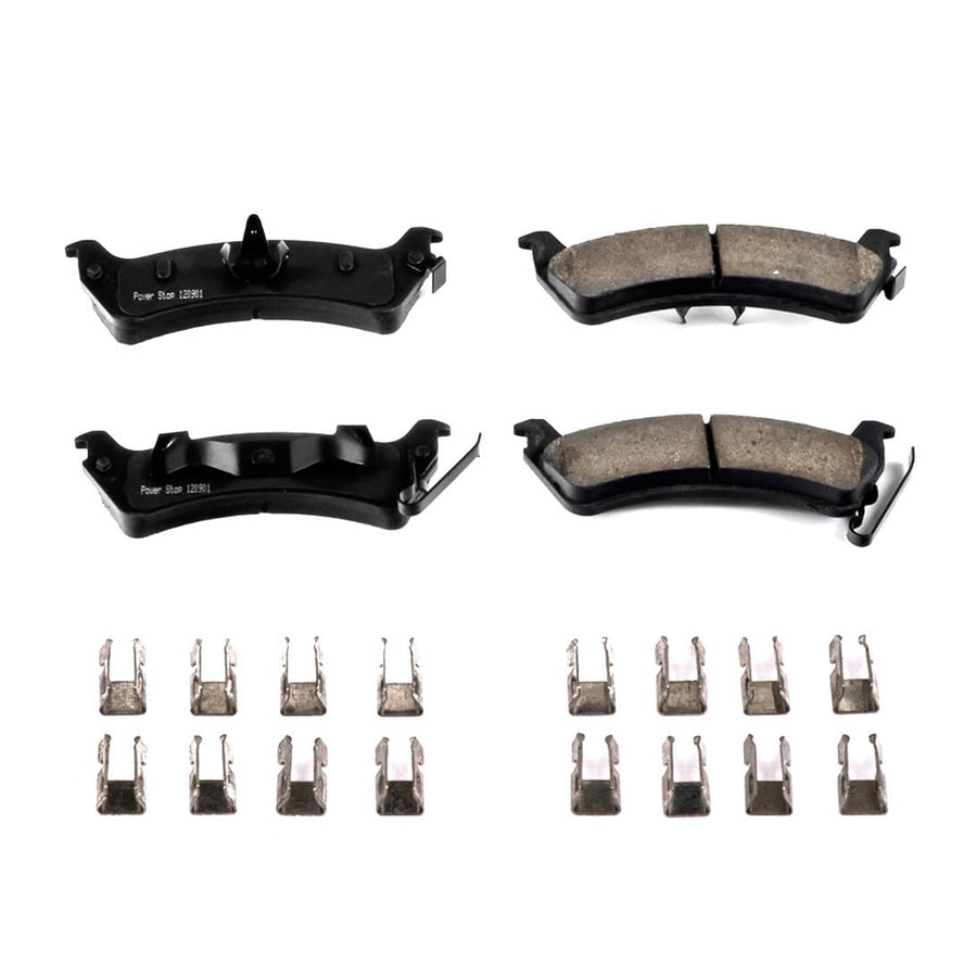 Rear Brake Kit Power Stop For Jeep Grand Cherokee 1994-98 - Ceramic Brake Pads With Installation Hardware, 17-666