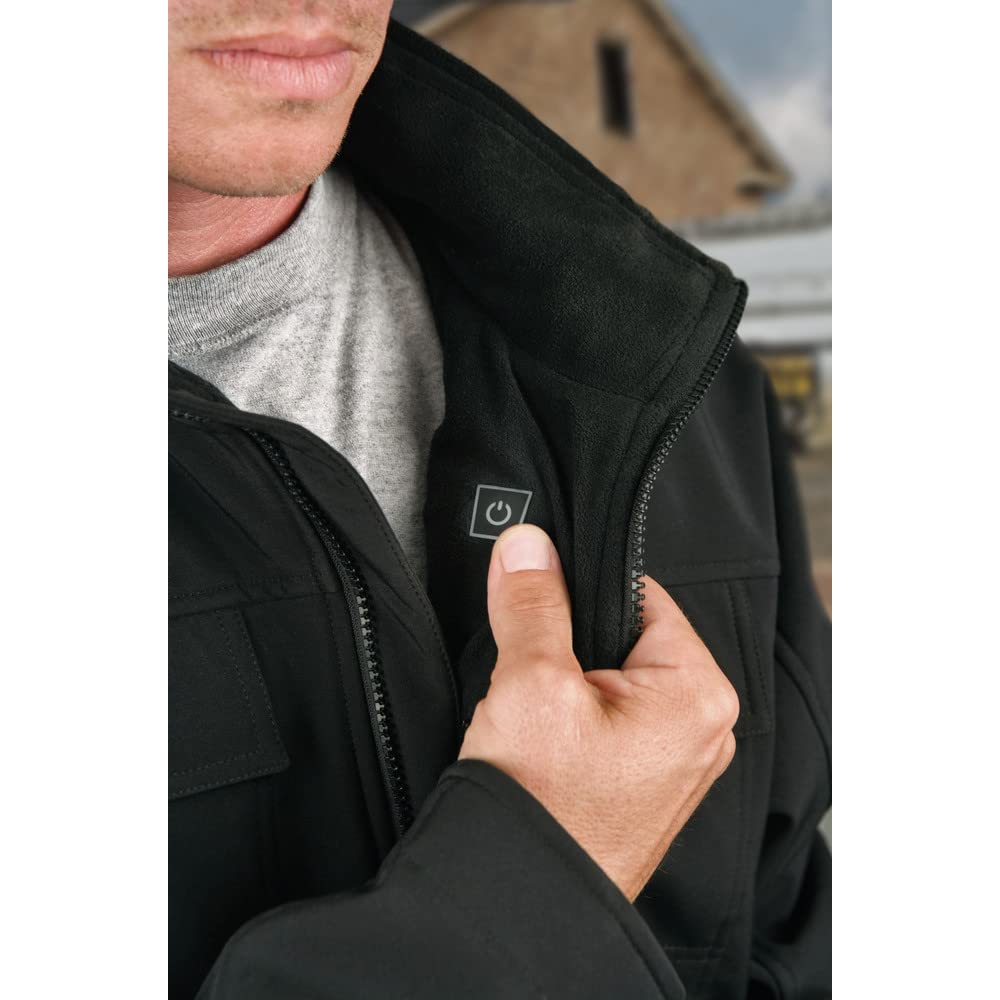 Men's DEWALT Heated Soft Shell Jacket Kit Black Large