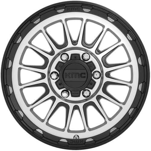KMC Satin Black Impact MACHINED Wheel with Aluminum (18 x 9. inches /6 x 114 mm, 18 mm Offset)