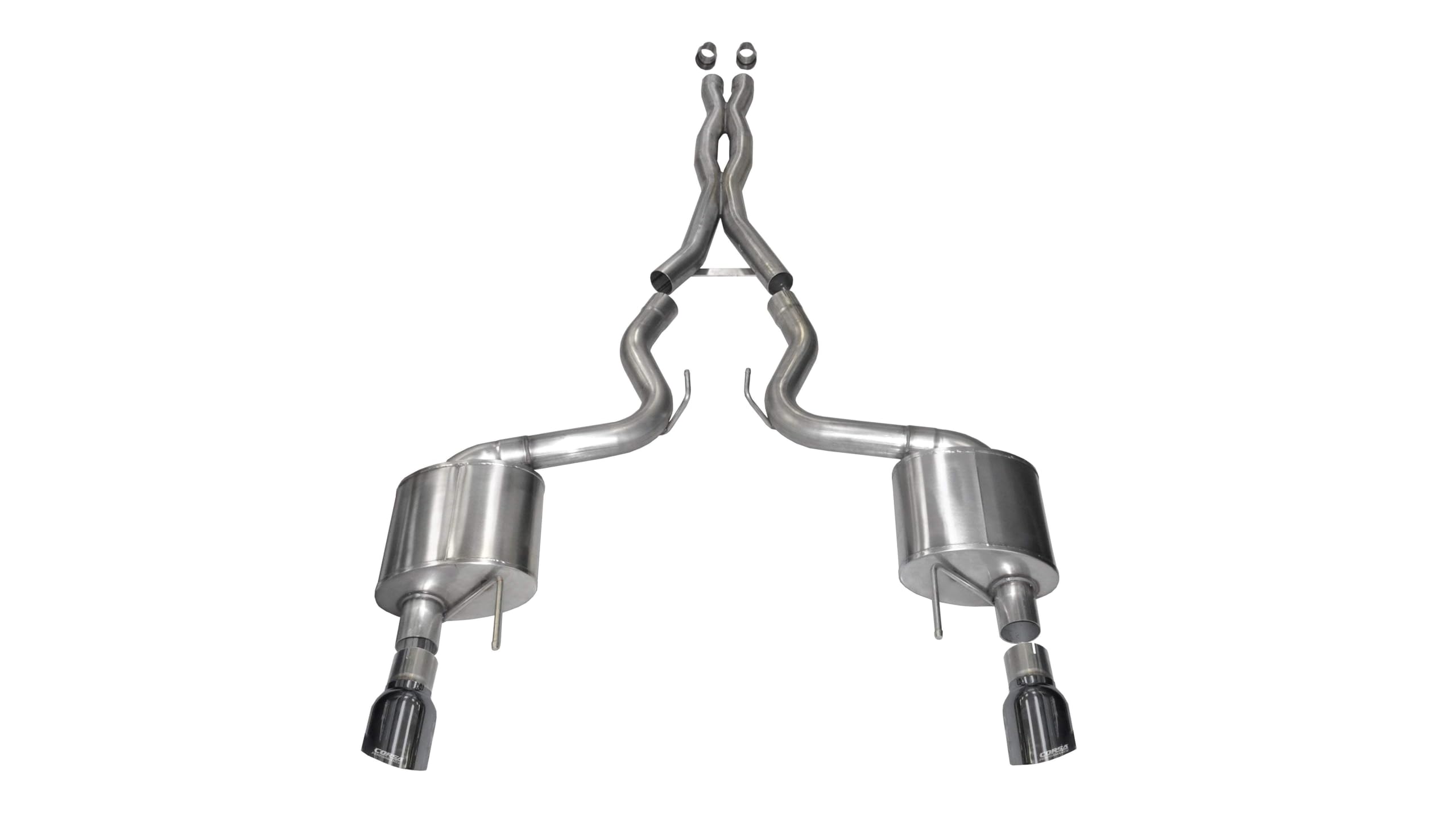 2015-2017 Ford Mustang Gt Cat Back 3.0" Dual Rear Exit Exhaust System with 4.5" Tips (14332) Sport Sound Level