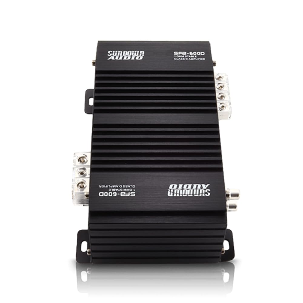 Full Range Sundown Audio Class D Monoblock Amplifier - 1000W/600W RMS 1-Ohm Stable Digital Car Audio Amp with Variable Filters, Bass Boost, Clipping Remote, 4-Way Protection (SFB-600D)