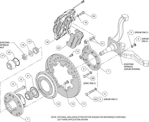 Front Hub Kit DP6A,12.19" Drilled