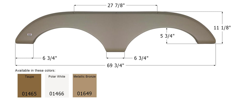 Tandem Axle Fender Skirt ICON 01649 FS710 for Keystone - Metallic Bronze