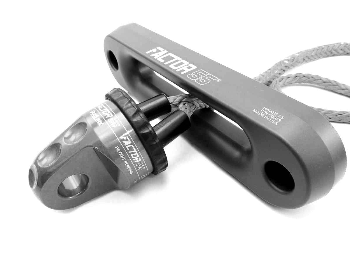 Factor 55 Prolink 00015-06 Original Shackle Mount Replaces Winch Hook with a Stronger Shackle D Ring Mount Max Load Rating 16,000 lb. Ideal for 4x4 Off Road Adventures - Gray