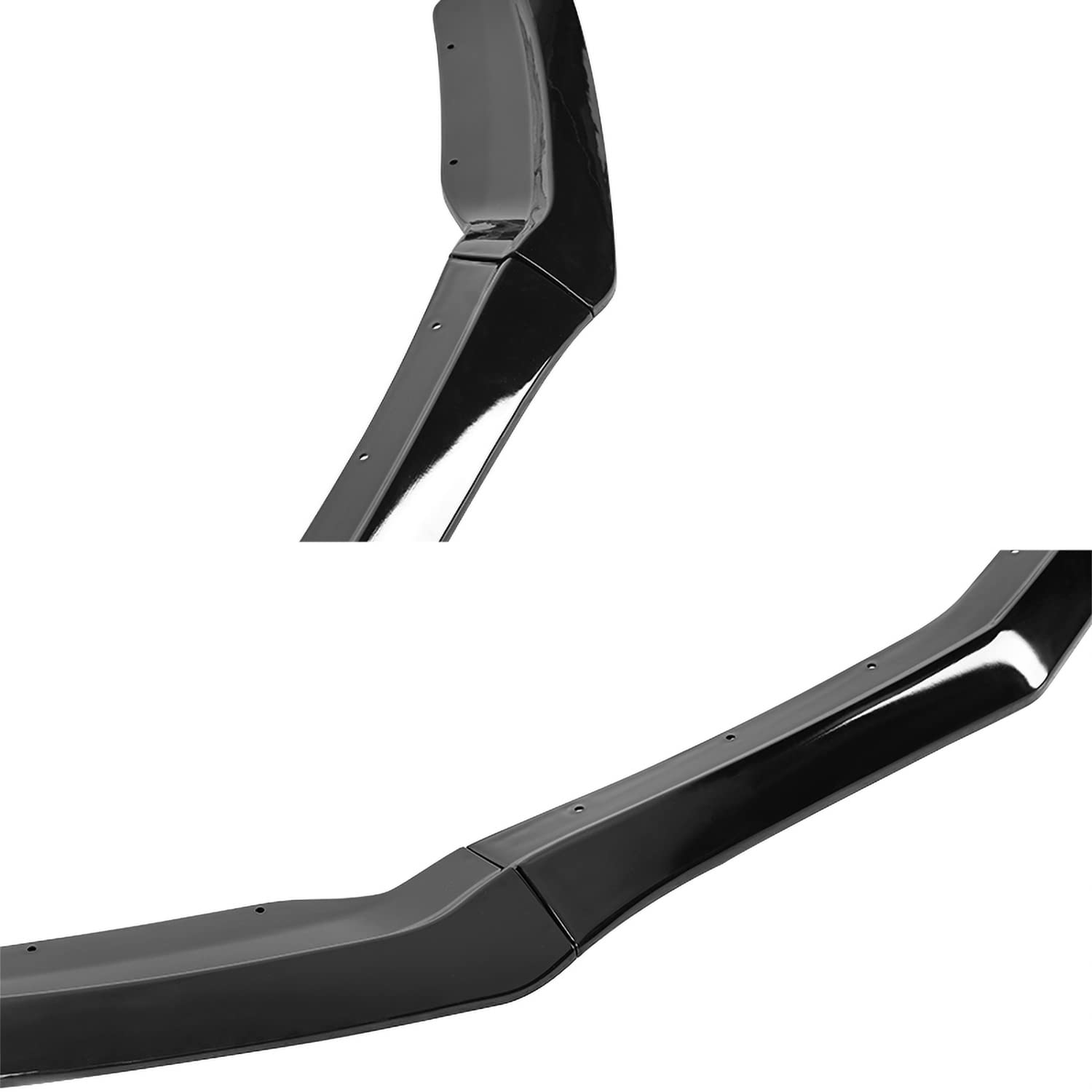 Glossy Black PP Spec-D Tuning Front Bumper Lip Spoiler Splitter 3PC Compatible with 2015-2018 Cadillac ATS