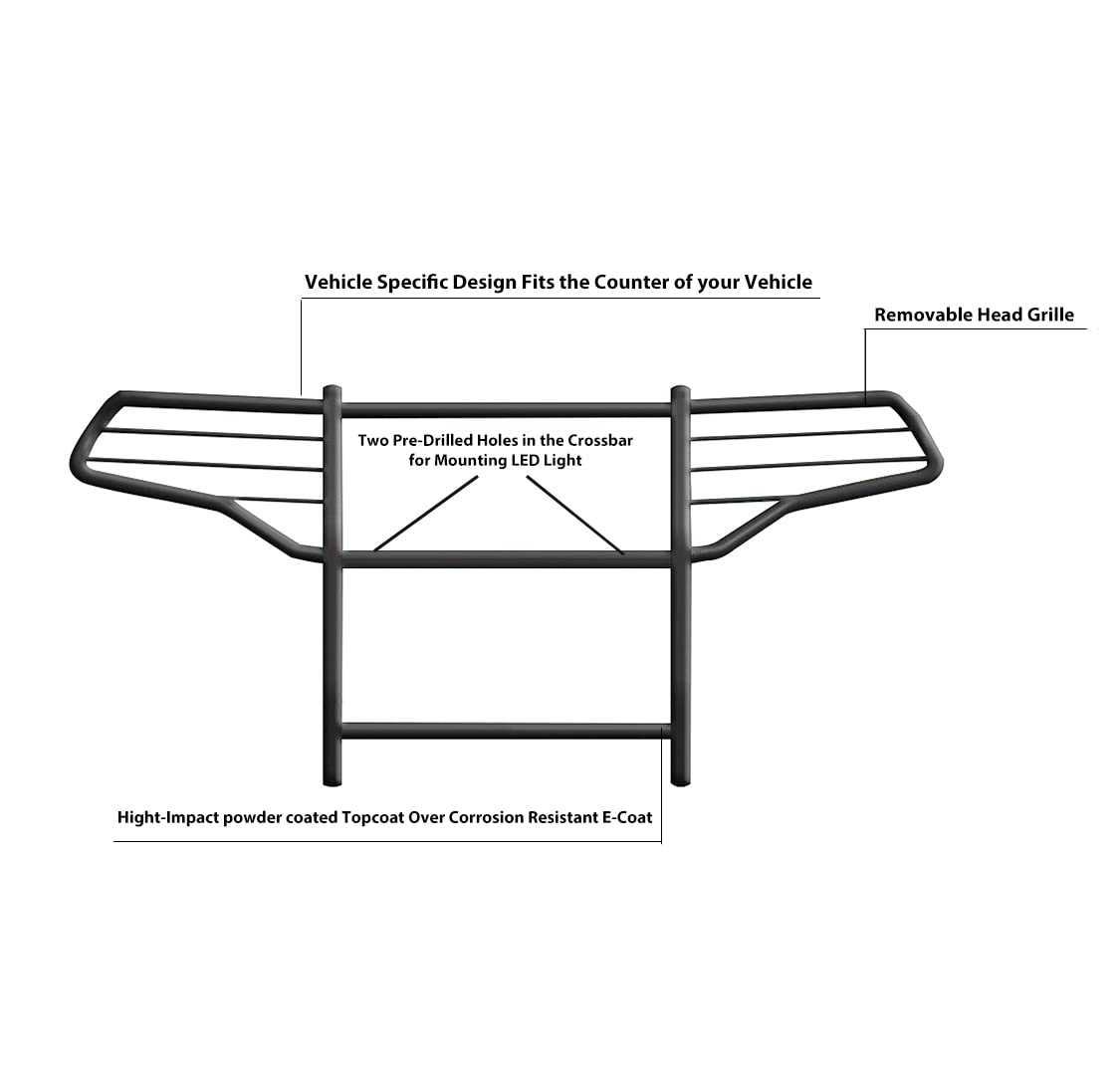 Bumper Guard Black Horse Grille brush Modular Compatible with 2020-2024 Ford Explorer-17FJ31MA