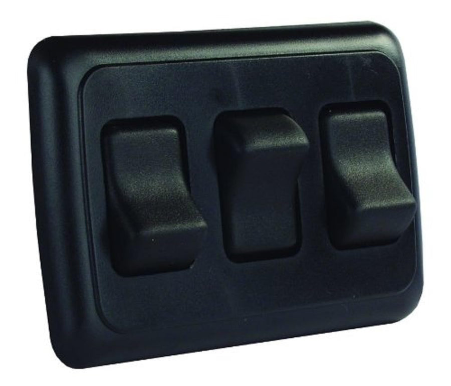 Triple JR Products 12245 Black SPST On-Off Switch with Bezel