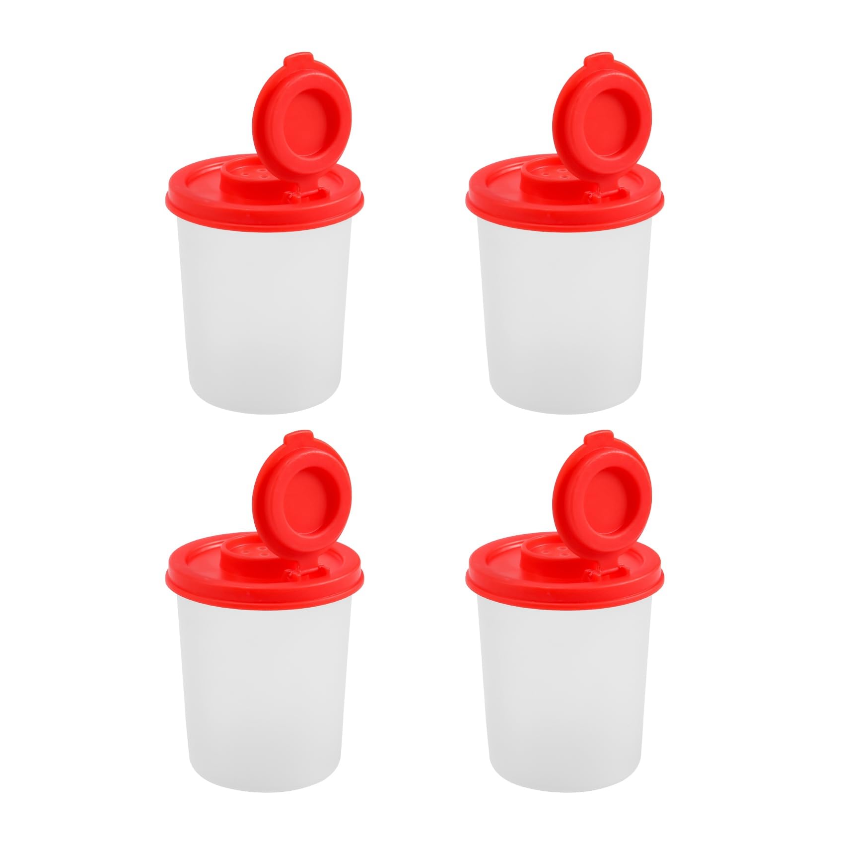 24 Pieces Bdfhjln Salt and Pepper Shakers A Moisture Proof Salt Shakers with Red Lids Plastic Airtight Lids Dispenser Jars