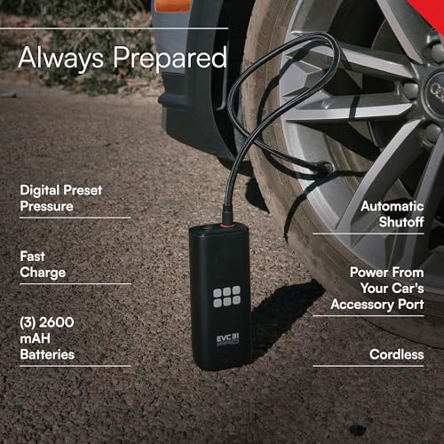 Every Vehicle Carry Viair EVC31 PRO - rechargeable, portable air compressor, dual power source, LED gauge w/preset - Tire Inflator Ideal for LT truck & suv's, cars, motorcycles, & E-bikes