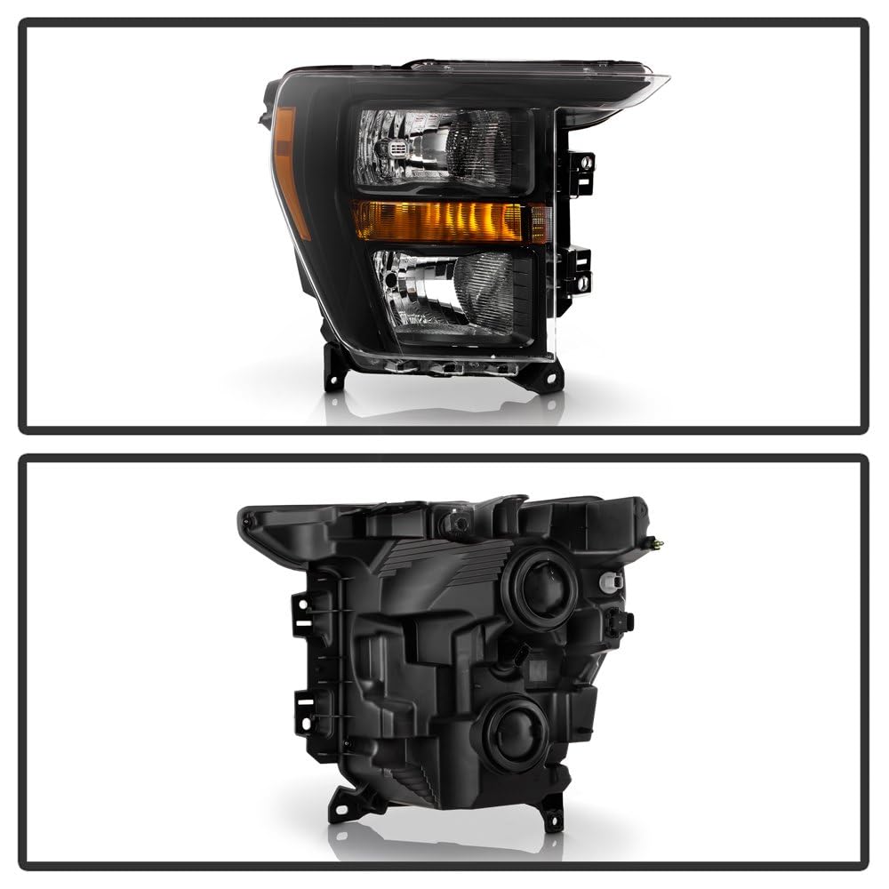 Ford F150 Spyder (POE) 23-24 (Fit 21-22) Halogen Headlight - Low Beam-H11(Included) ; High Beam-HB3(Included) ; Signal-WY21W(Not Included) - OE Black Right OE#ML34-13D154-BA