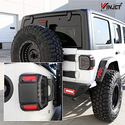 Winjet LED Sequential Tail Lights Compatible with Jeep [2018-2026 Jeep Wrangler JL] [2021-2026 Jeep Wrangler 4XE Plugin] (Smoke)