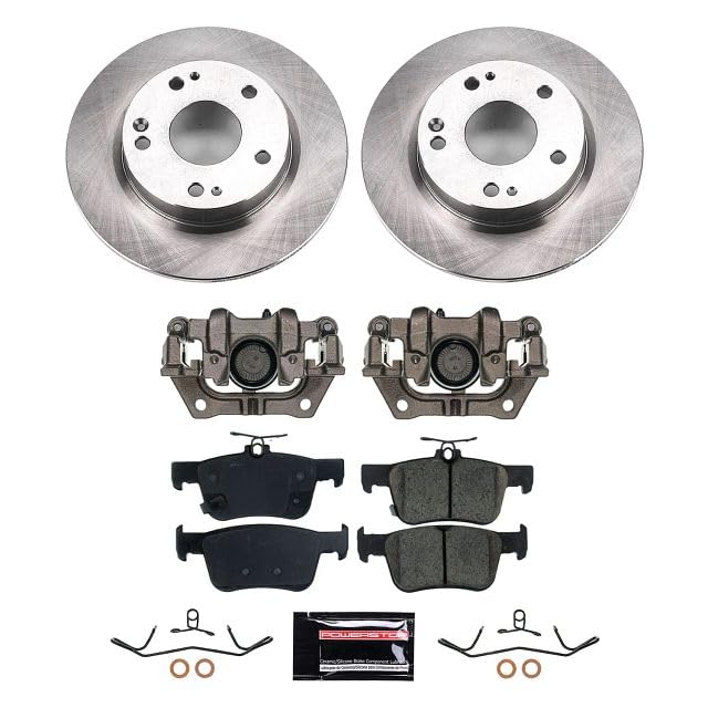 Rear Brake Kit Power Stop For Honda Civic 2020-2022, Honda Insight 2019-2022 [Model Specific] Stock Replacement Brake Pads and Rotors Kit with Calipers KCOE8330