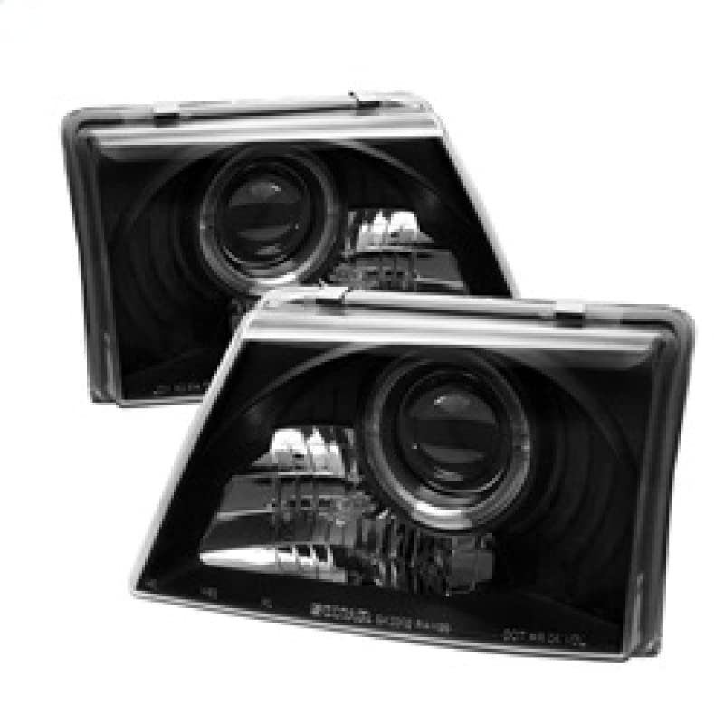 LED Halo Spyder Auto Projector Headlights Black/Clear