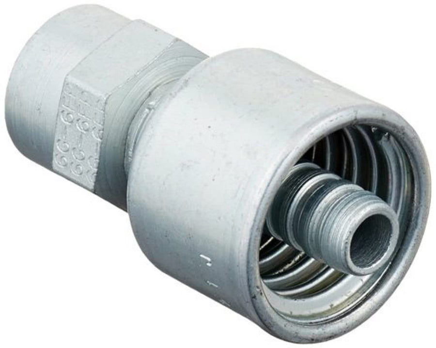 Gates MegaCrimp 6G-6FP Couplings, Female Pipe, NPTF Without 30 Cone Seat, Zinc Plated Carbon Steel, 2.06", 3/8" ID (Pack of 5)
