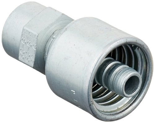 Gates MegaCrimp 6G-6FP Couplings, Female Pipe, NPTF Without 30 Cone Seat, Zinc Plated Carbon Steel, 2.06", 3/8" ID (Pack of 5)