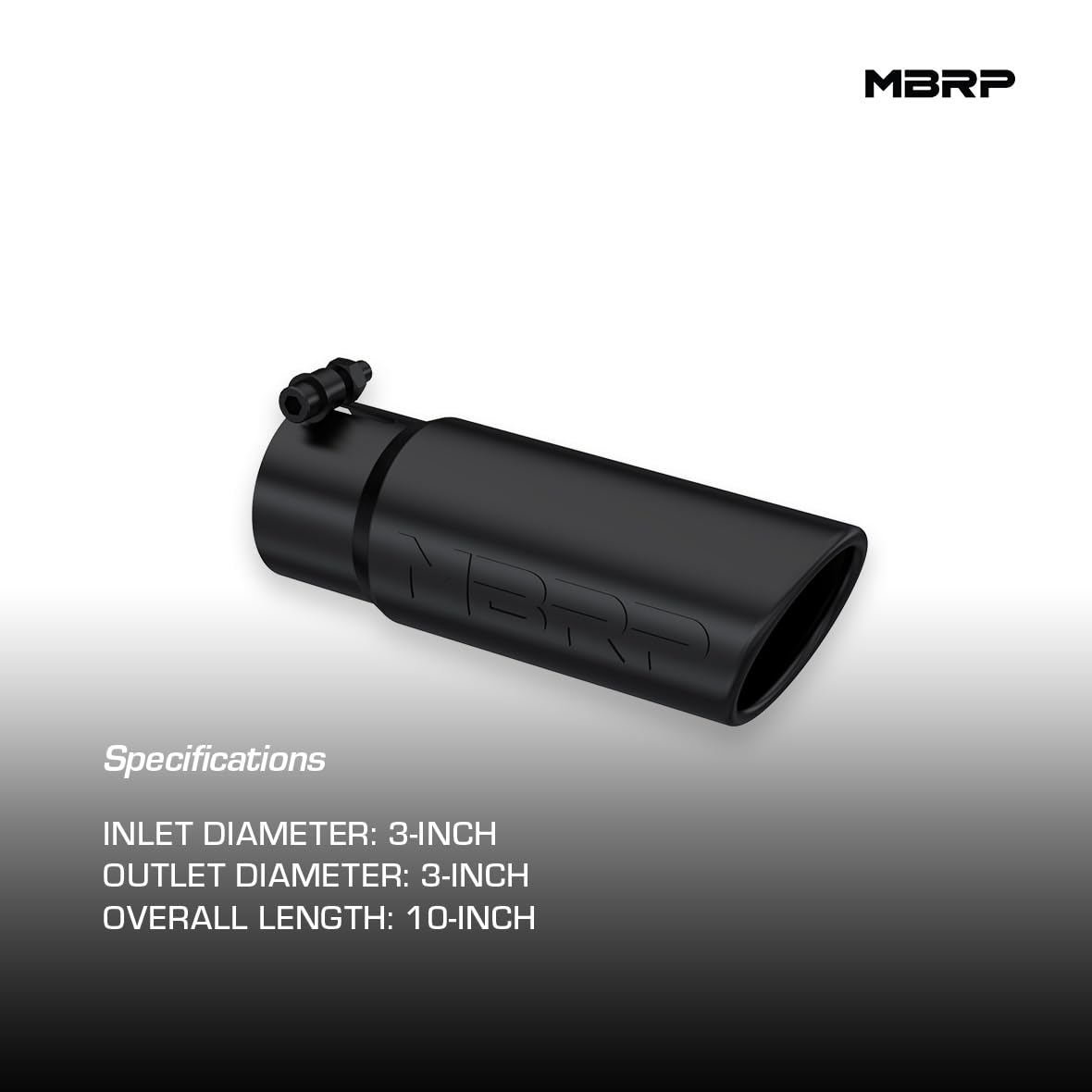 3.5" O.D. MBRP Angled Rolled End Exhaust Tip (Black Coated)