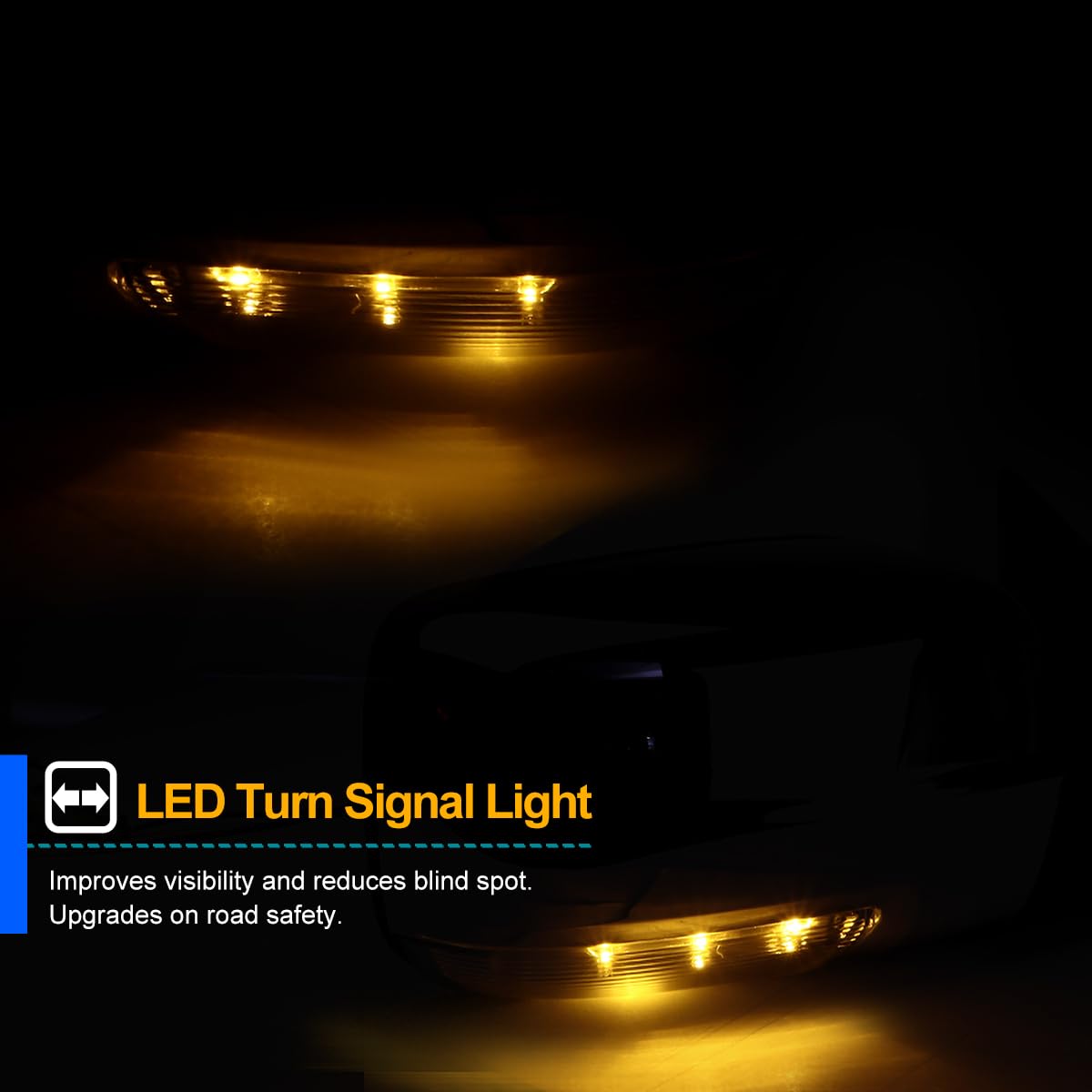 Right Passenger Side Mirror Spec-D Tuning LED Signal Power Heat Compatible with 2009-2012 Dodge Ram 1500
