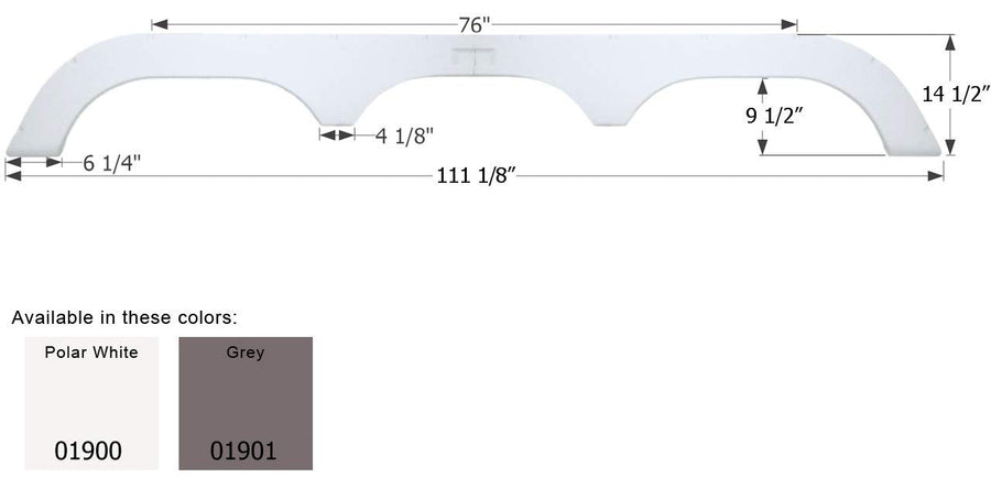 Triple Axle Fender Skirt ICON 01901 FS1900 for Fleetwood - Gray