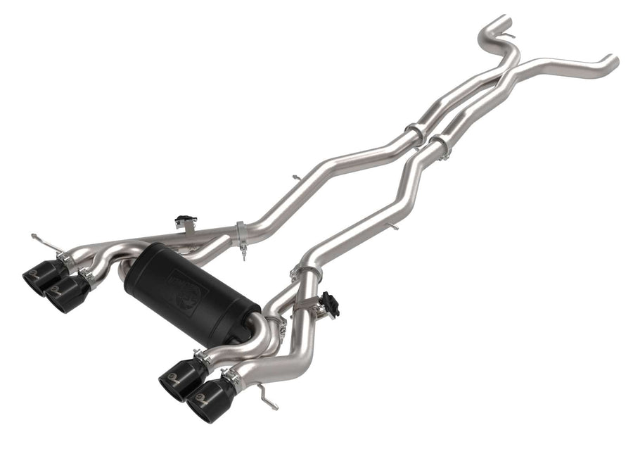 aFe Power 3 IN to 2-1/2 IN MACH Force-Xp Stainless Steel Cat-Back Exhaust System Black Fit BMW M3/M4 (G80/82) 21-22 L6-3.0L (tt) S58 49-36351-B