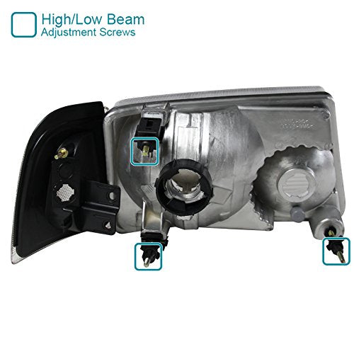 Black Euro Headlights + Clear Corner Signal Lamps Made For And Compatible With Ranger Pickup