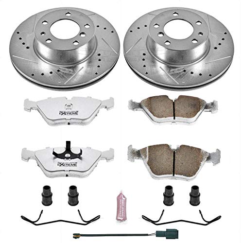 Power Stop K390-26 Z26 Carbon Fiber Brake Pads with Drilled & Slotted Brake Rotors Kit Front