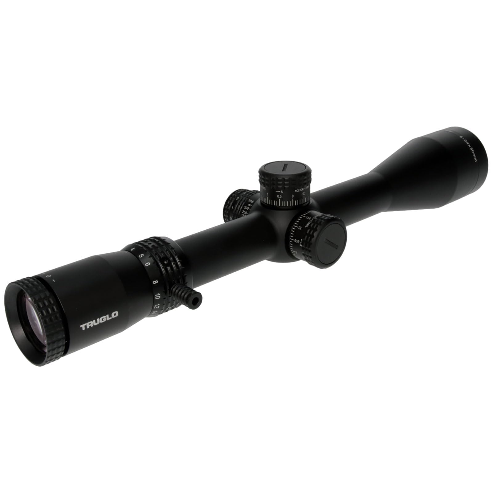 TX6 TRUGLO FFP Tactical Hunting Shooting Durable Waterproof Fogproof Shock Resistant One-Piece 30mm Aluminum Tube Illuminated MRAD Mil-Dot Reticle Riflescope | 3" Sunshade Included | 4-24 x 50mm