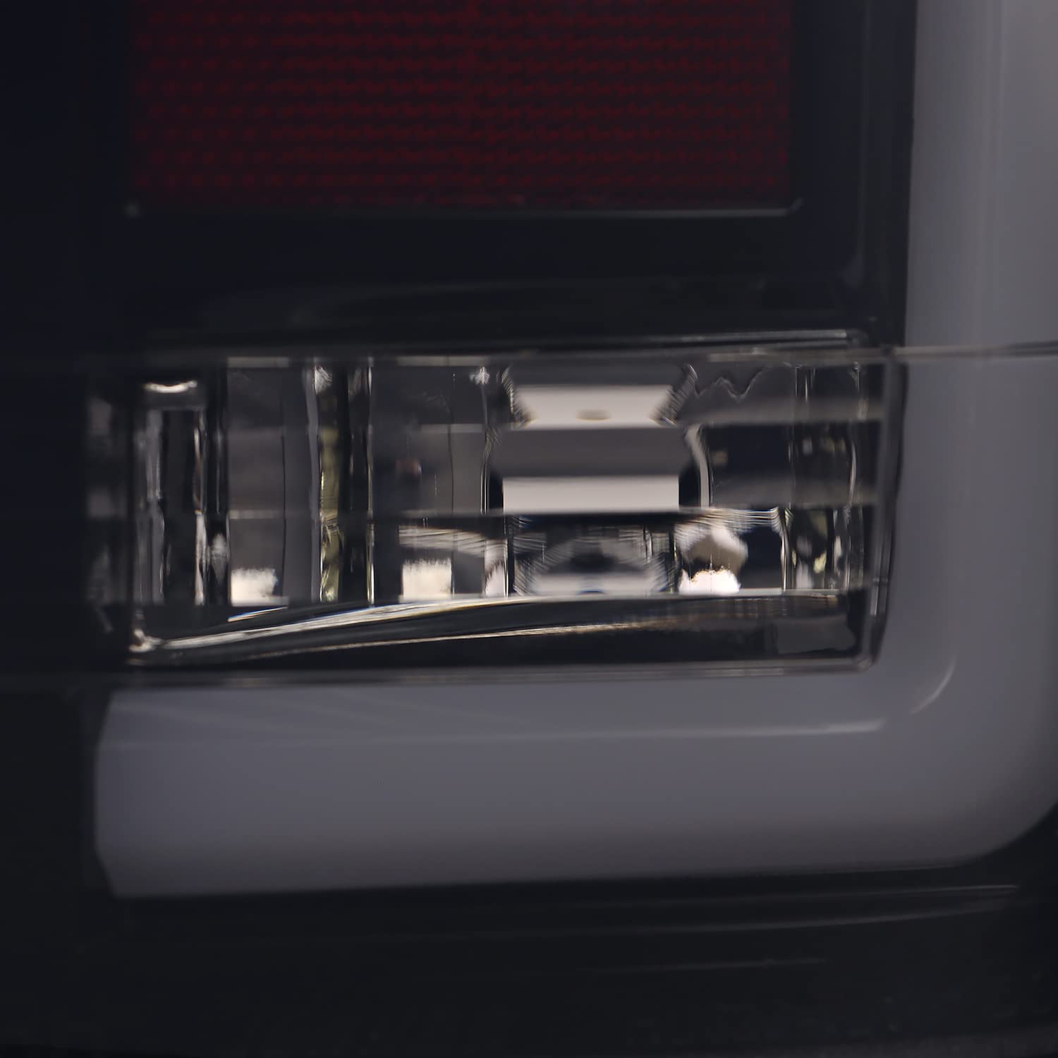 Glossy Black Smoke SPEC-D TUNING LED Tail Lights w/White LED Light Bar Compatible with 2004-2015 Nissan Titan, Left + Right Pair Assembly