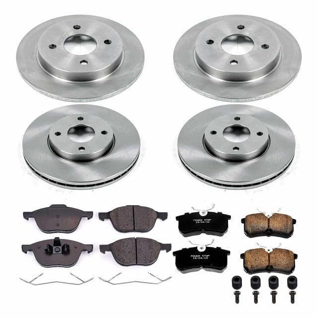 Power Stop Autospecialty KOE1378 Front and Rear Replacement Brake Kit-OE Brake Rotors & Ceramic Brake Pads For Ford Focus 2005-2007 [Model Specific]