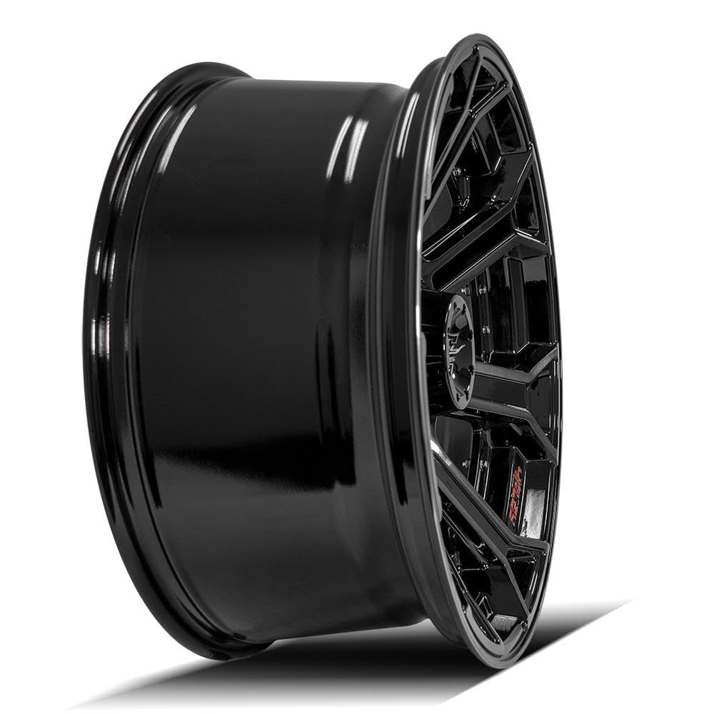 4PLAY Wheels 22 Inch 4P70 Rim Fits 6x135 & 6x139.7 22x10 Gloss Black Brushed with Tinted Clear (1)