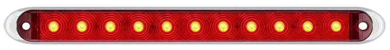 Optronics Thinline STL69RK LED Stop/Turn/Tail Light with Chrome Base Kit, 1 Pack, Red