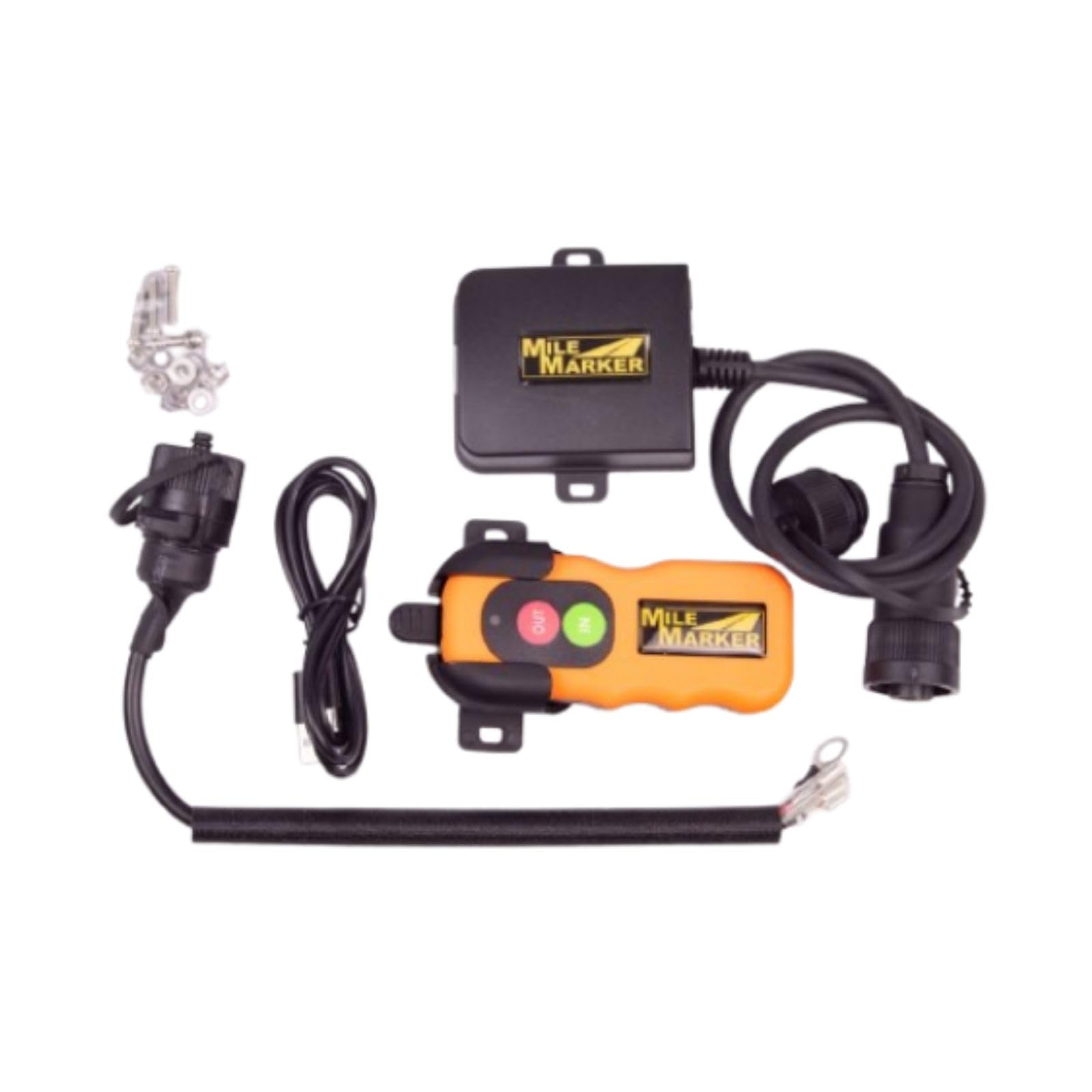 Mile Marker Plug & Play Wireless Remote 7076 - Adaptable to Any Electric Winch - Weatherproof Design - Shock Resistant Transmitter with LED Feedback - No Cutting or Splicing Required for Installation