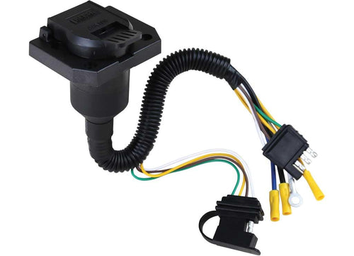 4-way Flat to Reese Towpower 85343 7-way Blade Terminal Adapter Black