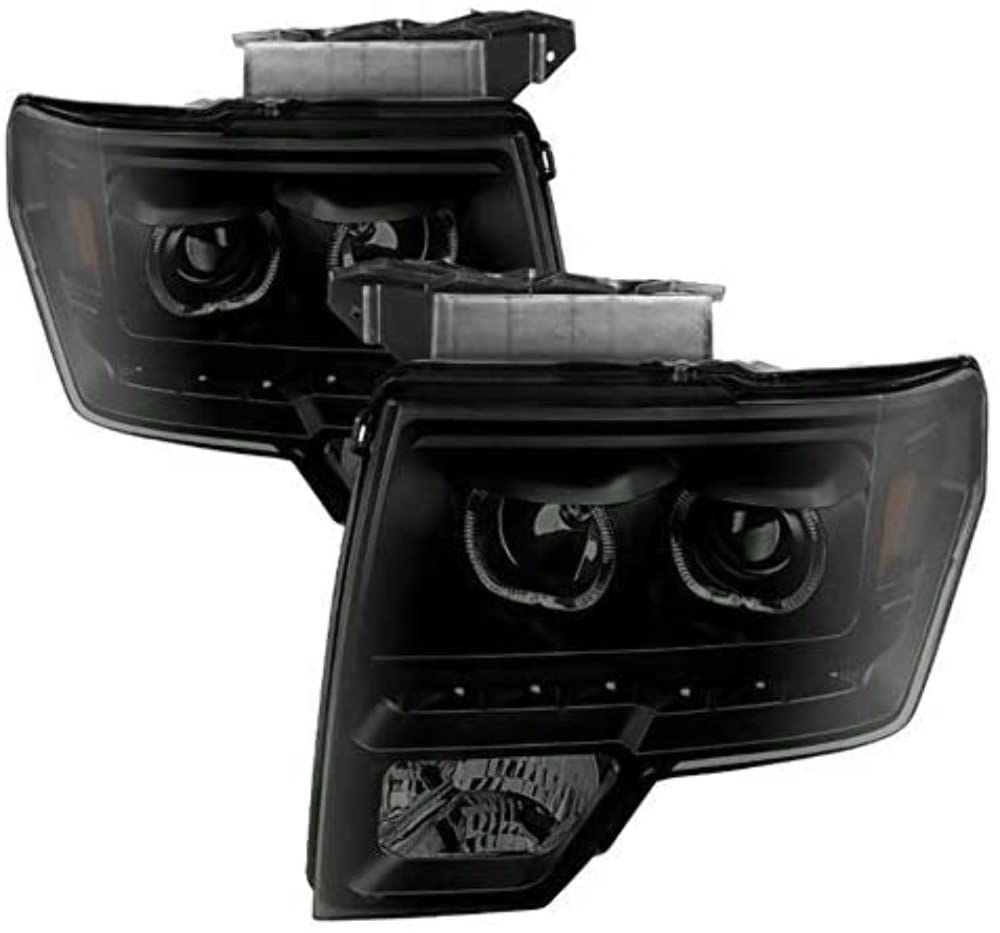 Ford LED Halo Projector Headlight Xtune PRO-JH-FF15009-CFB-BSM
