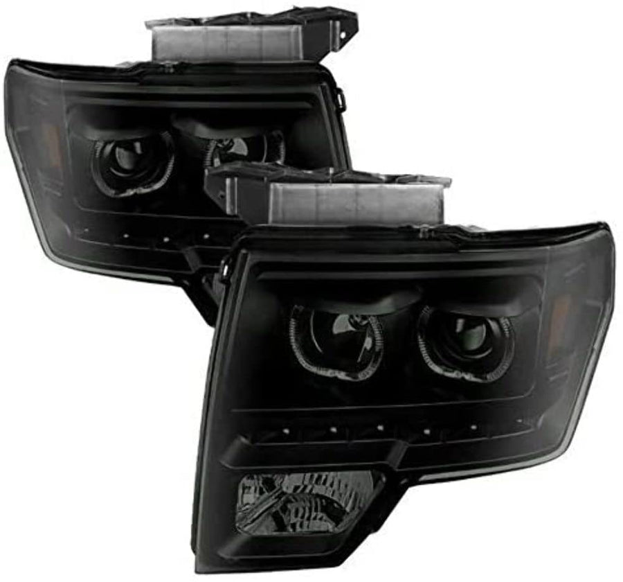 Ford LED Halo Projector Headlight Xtune PRO-JH-FF15009-CFB-BSM