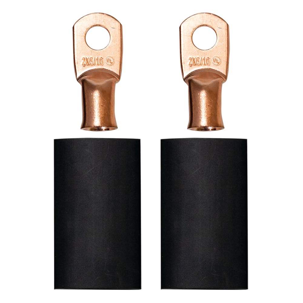 Battery Cable Terminal Kit Moroso 74164 for Crimp/Solder, 2 Ga Wire, 5/16 Diameter Stud, Pack of 2