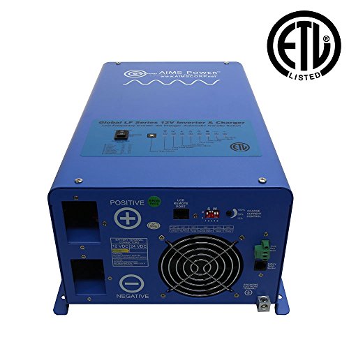 3000 Watt AIMS Power 12 VDC Pure Sine Inverter Charger 120 VAC Output 100A Charger 30A Transfer Switch ETL Cert to UL458 Standards PICOGLF30W12V120V