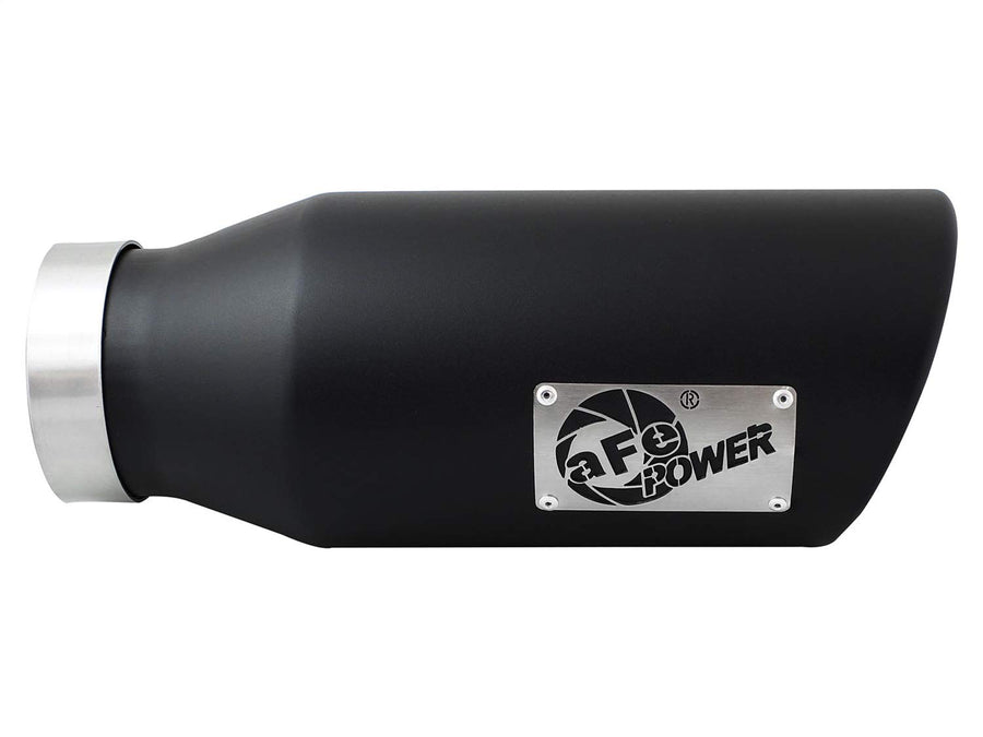 MACH Force-Xp Exhaust Tip AFE Filters 4 in. In x 6 in. Out x 15 in. L 409 Stainless Steel Driver-Side Clamp-On Black Finish