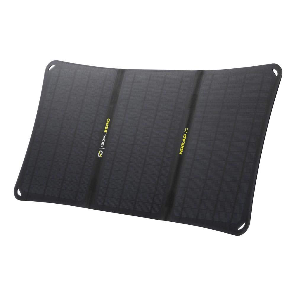 Goal Zero 20 Nomad, Foldable Monocrystalline 20 Watt Solar Panel with 8mm + USB Port, Portable Solar Panel Charger. Lightweight 18-22V 20W Solar Panel Charger with Adjustable Kickstand