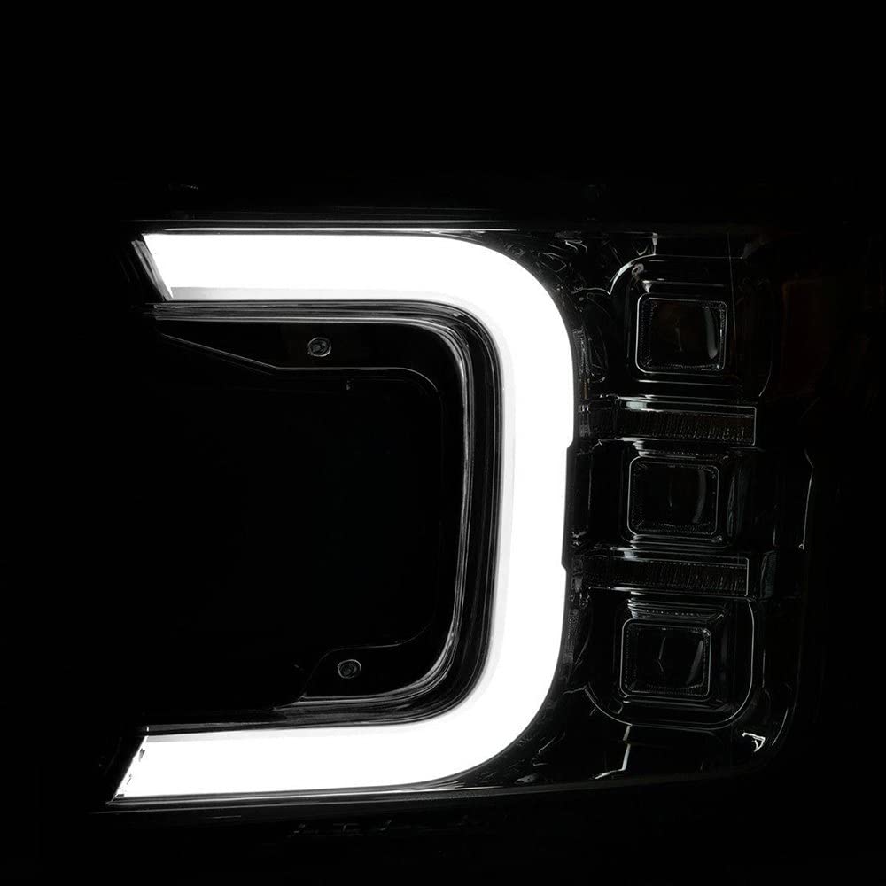 FORD F-150 18-20 FULL LED PROJECTOR LIGHT BAR STYLE CHROME AMBER HEADLIGHTS (SEQUENTIAL SIGNAL) (FACTORY HALOGEN MODEL ONLY)