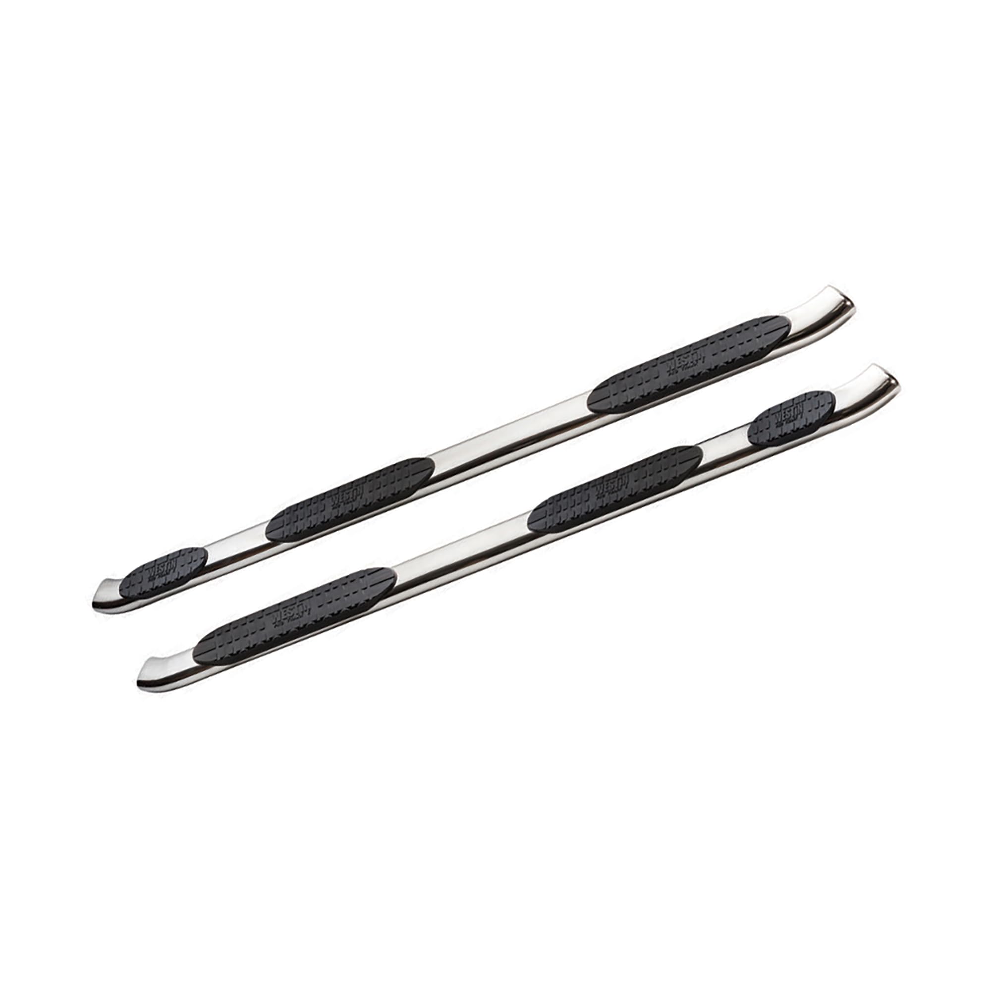 Westin PRO TRAXX 5 Oval Wheel to Wheel Nerf Bars fits 2007-2019 Silverado Sierra 2500 3500 Crew Cab 8' Bed (Exc Dually and 2007 Classic) Stainless Steel Pair