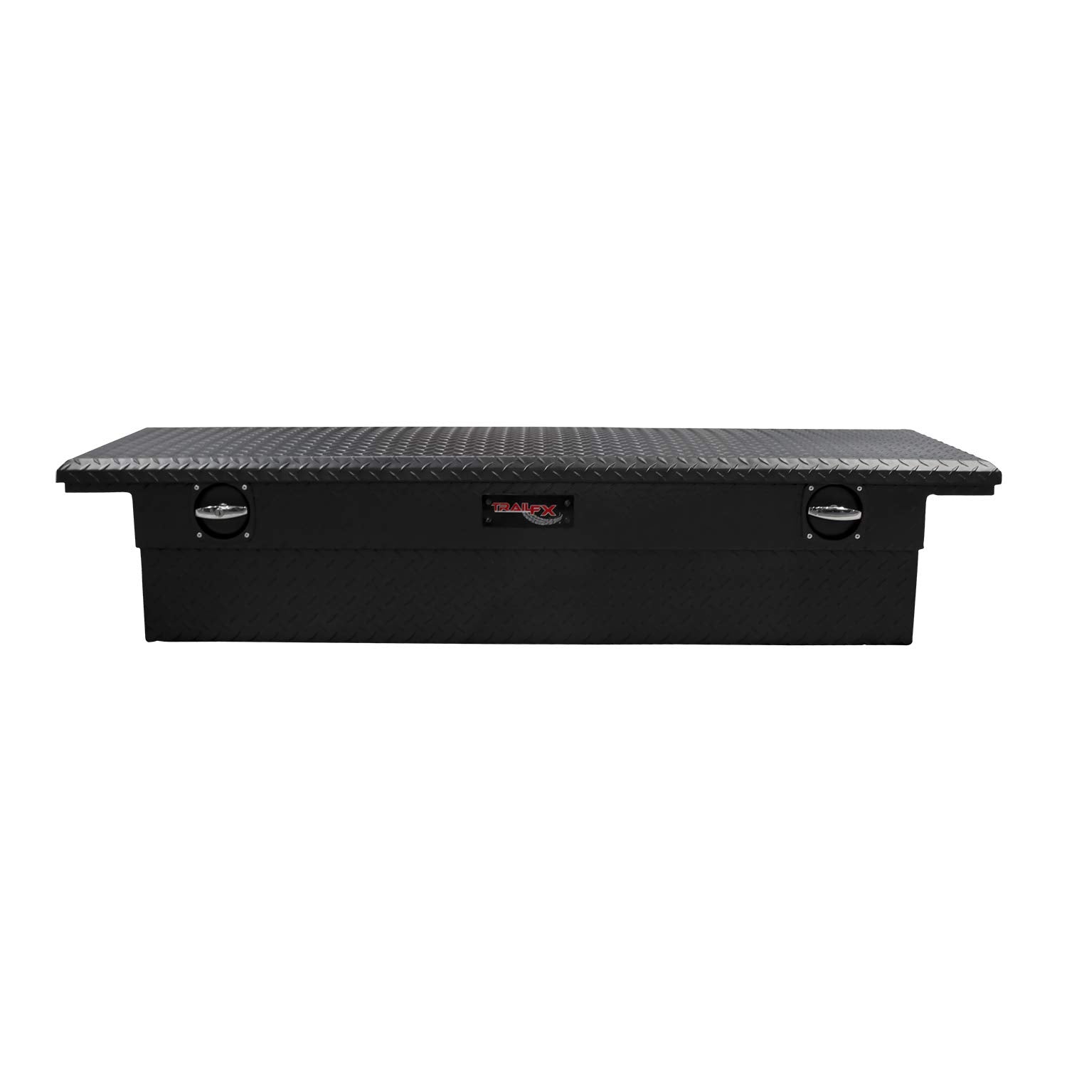 TrailFX Tool Box Truck Fits Ford F-150 5.5 Foot Bed 2001-2026 Aluminum Crossover Low Profile, Single Lid, Diamond Tread, Matte Black, 19.25 Inch x 72 Inch x 13.5 Inch, 8.6 Cubic FeetTrailFX 120723C