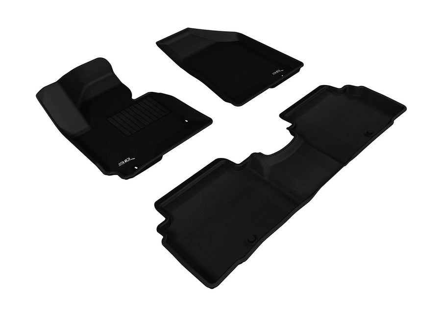 3D MAXpider All 2 Row L1KA02601509 Custom Fit Floor Mat for Select Kia Sportage Models - Kagu Rubber (Black)